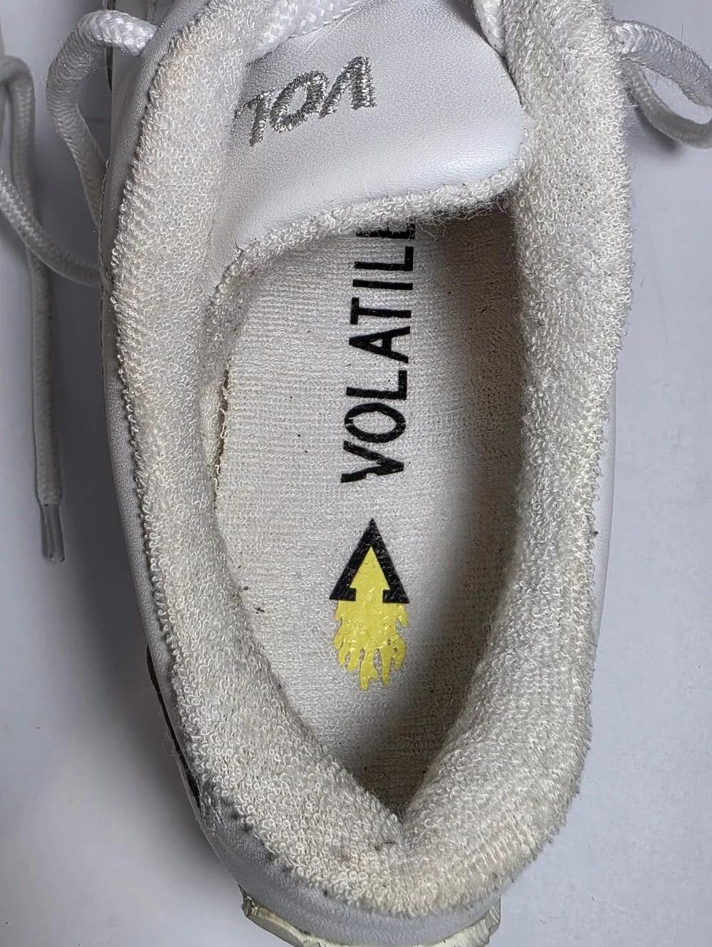 Volatile Womens 6 White Leather Platform Sneakers Rhinestone Y2K Chunky Shoes